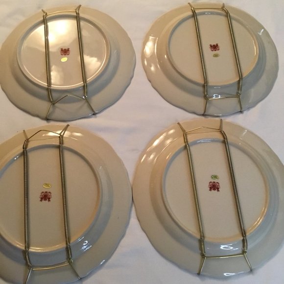 Set of 4 Antiche Riproduzioni Mid Century Decorative Plates with Wall Plate Hold - Picture 7 of 7